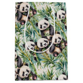 Schattigee panda's en bamboe medium cadeauzakje (Voorkant)