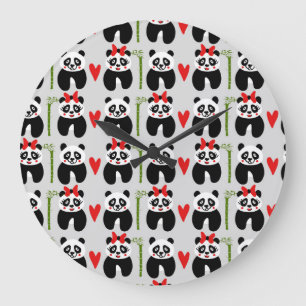 Schattigee Panda's Harten: Kinderpatroon Grote Klok