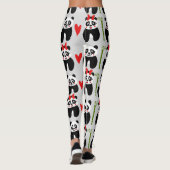 Schattigee Panda's Harten: Kinderpatroon Leggings (Achterkant)