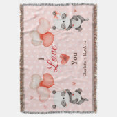 Schattigee panda's houden van rode hartballonnen V Deken (Voorkant Verticaal)