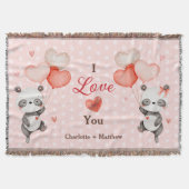 Schattigee panda's houden van rode hartballonnen V Deken (Voorkant)