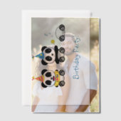 Schattigee panda's verjaardagsfeestje invoegen vellum uitnodigingen (Offset (Koppel))