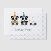 Schattigee panda's verjaardagsfeestje invoegen vellum uitnodigingen (Offset (Uitnodiging))