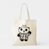 Schattigee Pandy de Panda gepersonaliseerde naam Tote Bag (Achterkant)