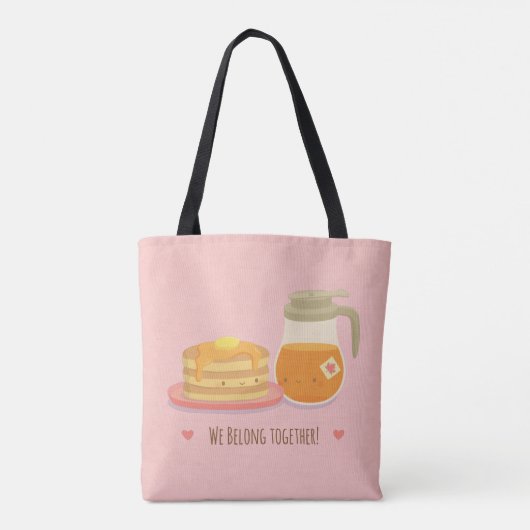 Schattigee pannenkoek en ahornsiroop Perfect Toget Tote Bag (Achterkant)