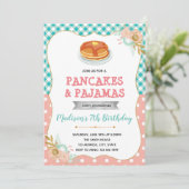 Schattigee pannenkoek en pyjama uitnodiging (Staand voorkant)