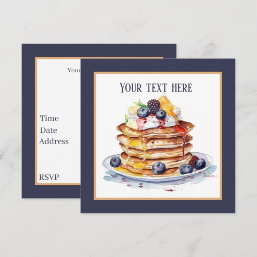 Schattigee pannenkoek ontbijtfeest kaart (Voorkant / Achterkant)