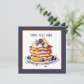 Schattigee pannenkoek ontbijtfeest kaart (Staand voorkant)