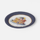 Schattigee pannenkoek ontbijtfeest papieren bordje (Gekanteld)
