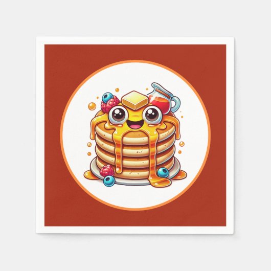 Schattigee pannenkoek ontbijtfeest servet (Voorkant)