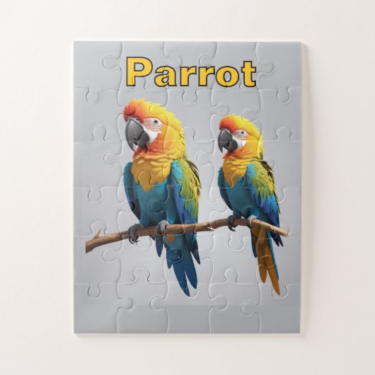 SCHATTIGEE papegaai Legpuzzel (Verticaal)
