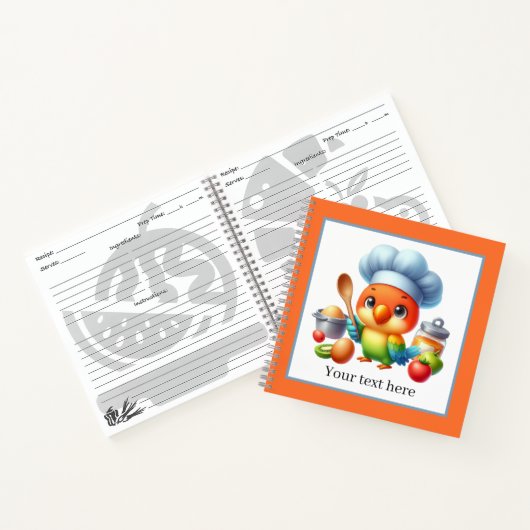 Schattigee papegaaikok kookliefhebbers notitieboek (Binnen)