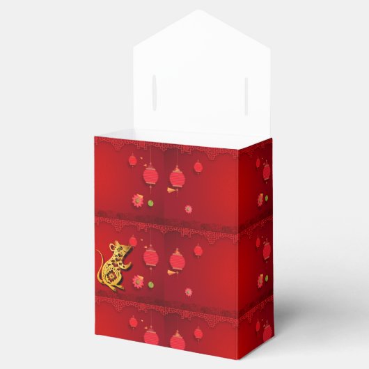 Schattigee Papier-gesneden Rat Jaar Gestileerde la Bedankdoosjes (Geopend)