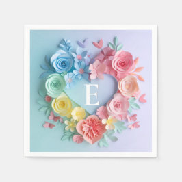 Schattigee papieren harten, bloemen, vlinders servet