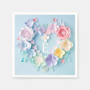 Schattigee papieren harten, bloemen, vlinders servet