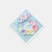 Schattigee papieren harten, bloemen, vlinders servet (Hoek)