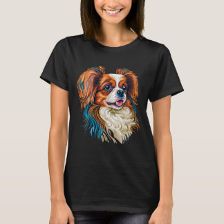Schattigee Papillon Dog op Continental Speelgoed S T-shirt