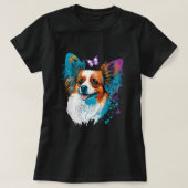 Schattigee Papillon Dog op Continental Speelgoed S T-shirt (Design voorkant)