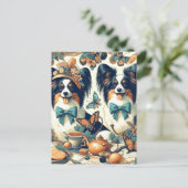 Schattigee Papillon hondenillustratie Briefkaart (Staand voorkant)