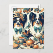 Schattigee Papillon hondenillustratie Briefkaart (Voorkant / Achterkant)