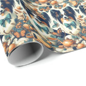 Schattigee Papillon hondenillustratie Cadeaupapier (Rol Hoek)