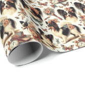 Schattigee  Papillon hondenillustratie Cadeaupapier (Rol Hoek)