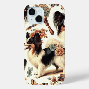 Schattigee  Papillon hondenillustratie iPhone 15 Case