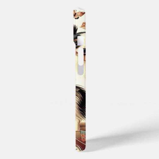 Schattigee  Papillon hondenillustratie Case-Mate iPhone Case (Achterkant / Links)