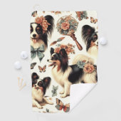 Schattigee  Papillon hondenillustratie Golfhanddoek (Insitu)