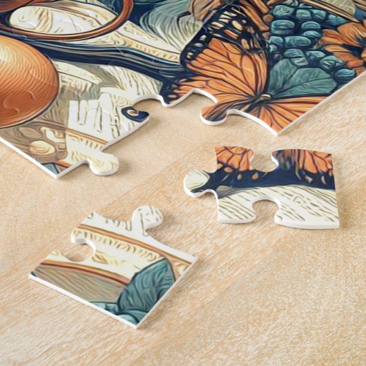 Schattigee Papillon hondenillustratie Legpuzzel (Zijkant)