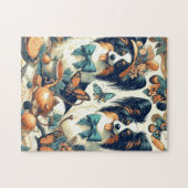 Schattigee Papillon hondenillustratie Legpuzzel (Horizontaal)