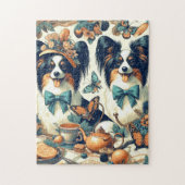 Schattigee Papillon hondenillustratie Legpuzzel (Verticaal)