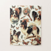 Schattigee  Papillon hondenillustratie Legpuzzel (Verticaal)