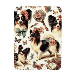 Schattigee Papillon hondenillustratie Magneet