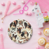 Schattigee  Papillon hondenillustratie Papieren Bordje (Feest)
