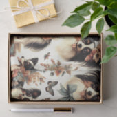 Schattigee Papillon hondenillustratie Tissuepapier (Geschenk)