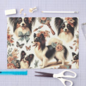 Schattigee Papillon hondenillustratie Tissuepapier (Craft)
