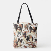 Schattigee  Papillon hondenillustratie Tote Bag (Achterkant)