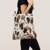 Schattigee  Papillon hondenillustratie Tote Bag (Dichtbij)