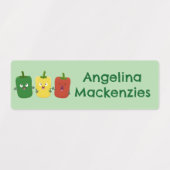 Schattigee paprika capsicum zingen gepersonaliseer labels (Design 1)