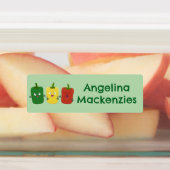 Schattigee paprika capsicum zingen gepersonaliseer labels (Aangebracht)