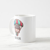 Schattigee Parachutist met Kleurrijke Parachute Koffiemok (Voorkant links)