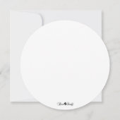 Schattigee paraplu Baby shower uitnodiging | Rond (Achterkant)