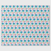 Schattigee paraplu bloemen meisje Waterverf Cadeaupapier (Vlak)