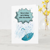 Schattigee paraplu in regen onder het noodweer kaart (Gele Bloem)