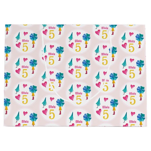 Schattigee paraplu meisje Waterverf illustratie Groot Cadeauzakje