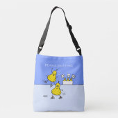 Schattigee paren kunstschaatsen Cartoon Crossbody Tas (Achterkant)