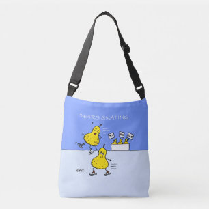 Schattigee paren kunstschaatsen Cartoon Crossbody Tas