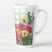 Schattigee parkiet en bloemen latte mok (Rechts)