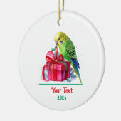 Schattigee parkiet en kerstcadeau keramisch ornament (Links)